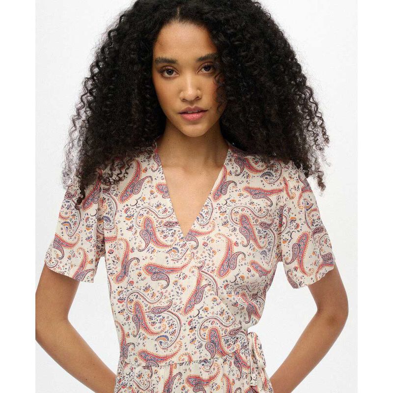 Superdry Ss Printed Mini Wrap Dress image number 2